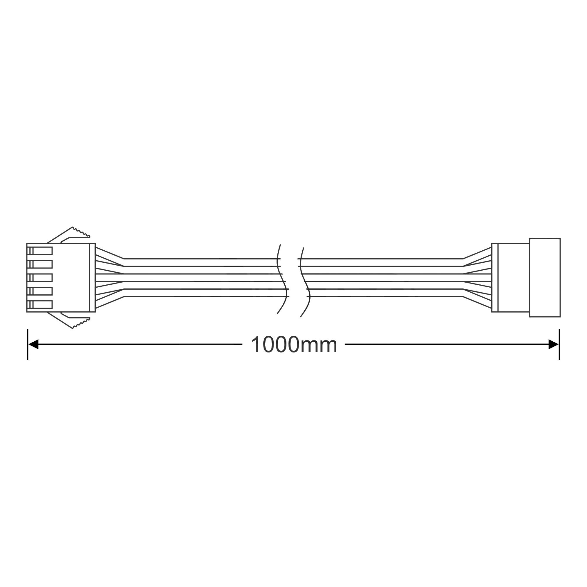 DA240049  RGBW 5 Core 1m Cable With Male and Female Connector